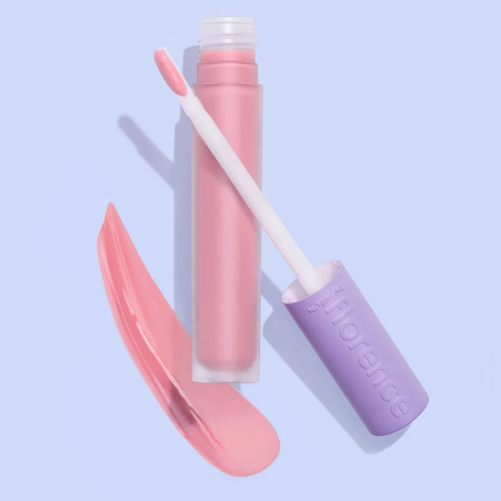 NWOB Florence by Mills Get Glossed Lip Gloss Mellow Mills Light Pink Travel Size